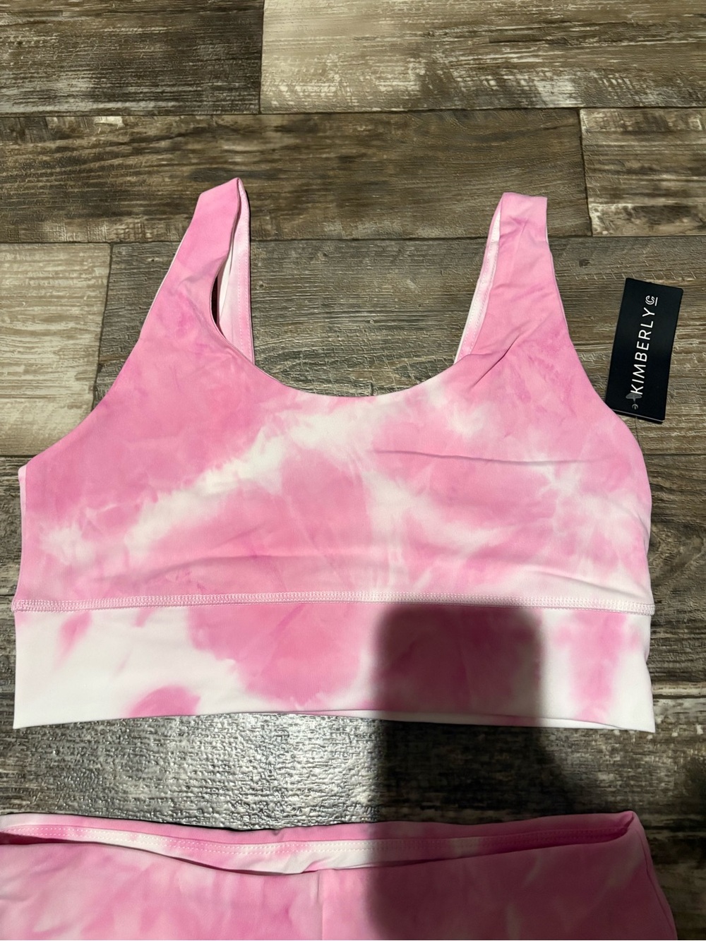 Kimberly C Pink & White Tie Dye Activewear Set NWT - Picture 2 of 6